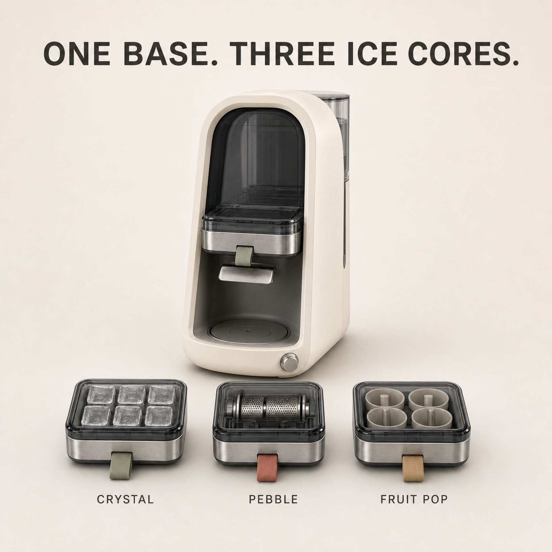 CleanCore One countertop base with Crystal, Pebble and Fruit Pop Ice Cores