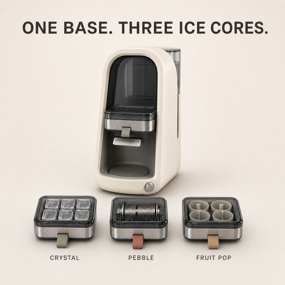 CleanCore One countertop base with Crystal, Pebble and Fruit Pop Ice Cores
