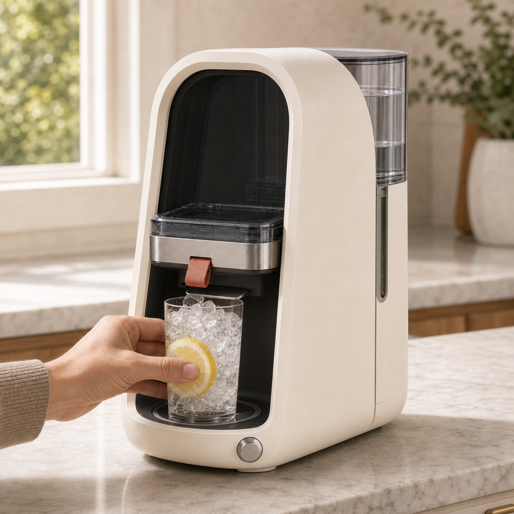 CleanCore One Pebble Core serving pebble-style ice